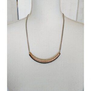 Triple Bar Necklace Tri-Color Fashion Jewelry Lagenlook Clean Girl Coastal Chic